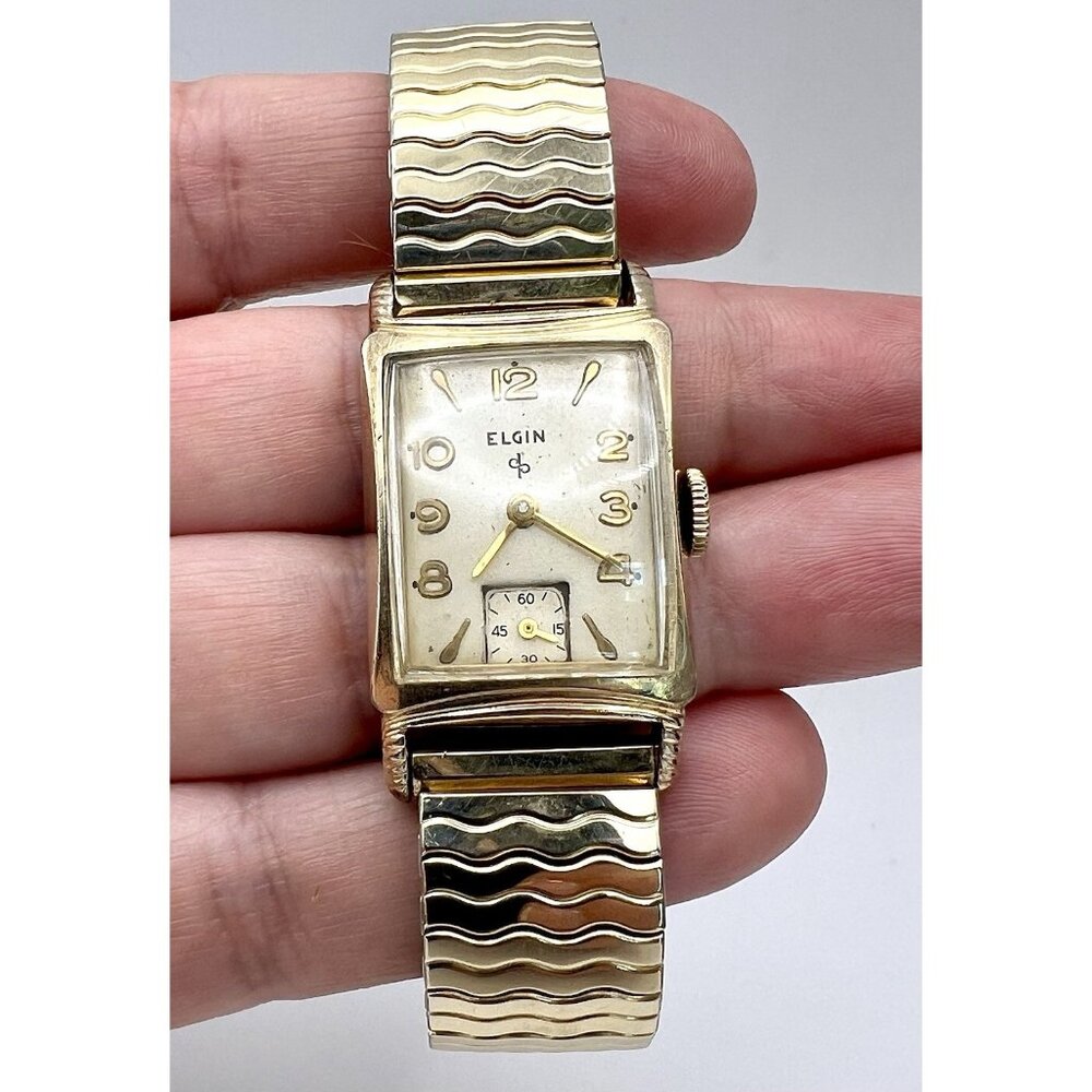 Vintage ELGIN 673 Gold Filled Mens Watch 17 Jewels - Picture 2 of 15